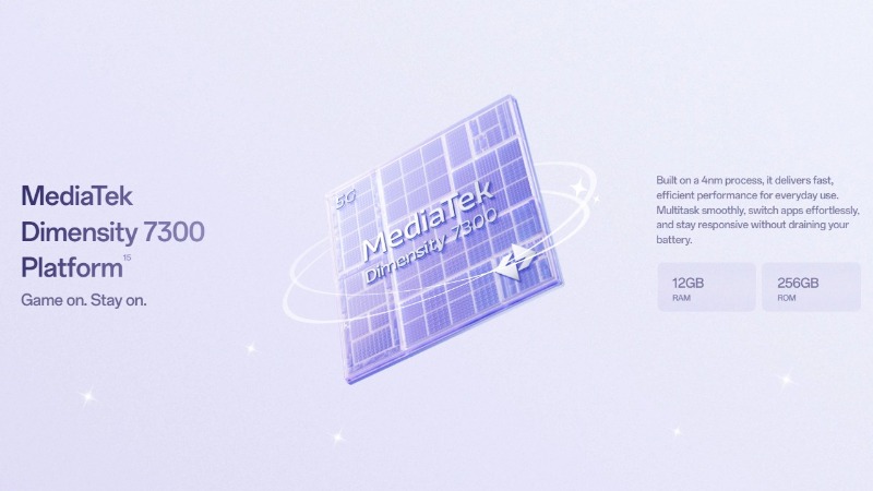 OPPO Reno16 F 5G được trang bị chip MediaTek Dimensity 7300 Energy.