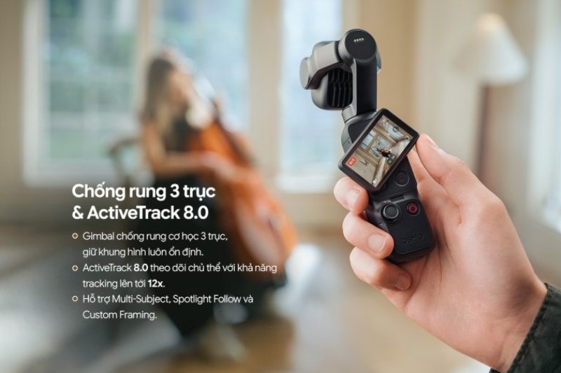 Chống rung gimbal là lý do dòng Osmo Pocket được nhiều người dùng vlog yêu thích.