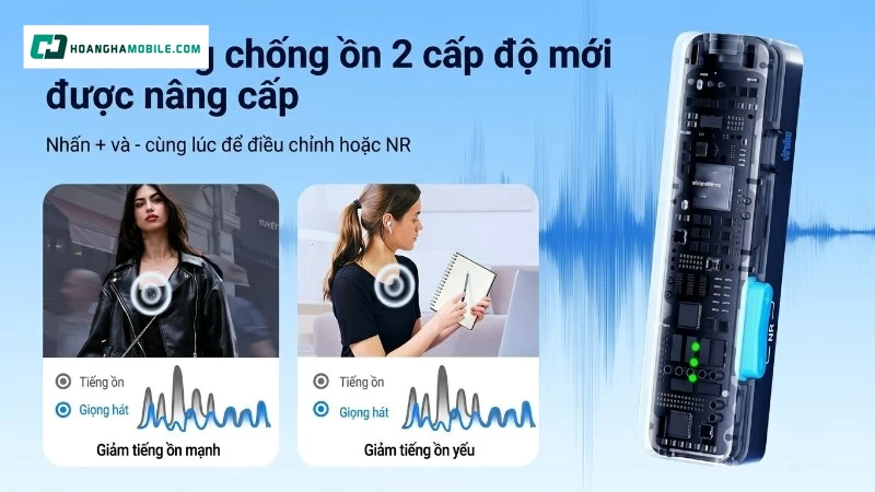 Chống ồn 2 cấp trên Boya Link 2 hỗ trợ làm giọng nói nổi bật hơn trong các bối cảnh có tạp âm vừa phải. Chống ồn 2 cấp trên Boya Link 2 hỗ trợ làm giọng nói nổi bật hơn trong các bối cảnh có tạp âm vừa phải.
