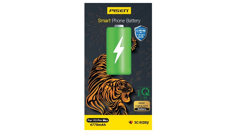 Pin iPhone 13 Pro Max Chính Hãng PISEN dung lượng cao 4770mAh.