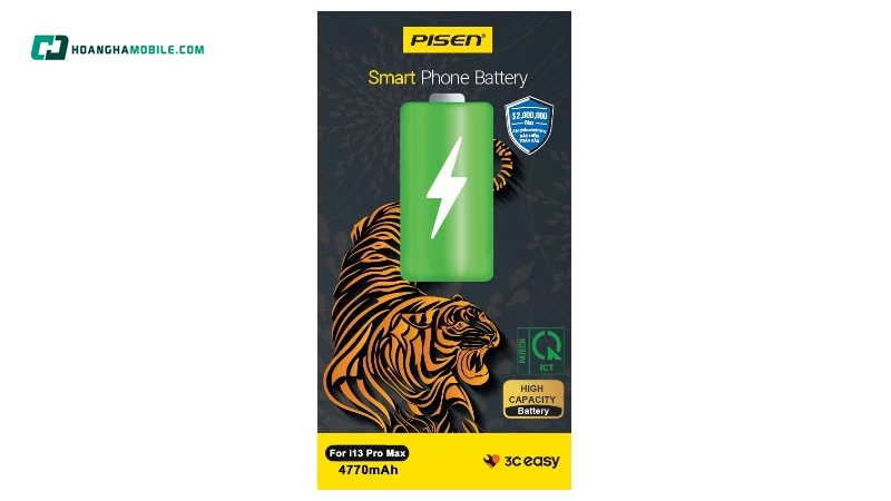 Pin iPhone 13 Pro Max Chính Hãng PISEN dung lượng cao 4770mAh. Pin iPhone 13 Pro Max Chính Hãng PISEN dung lượng cao 4770mAh.