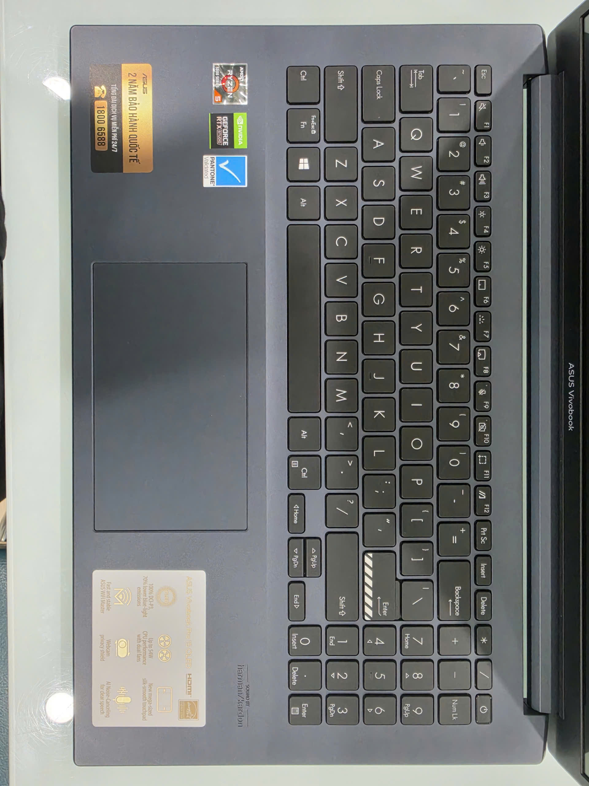 Máy tính xách tay Asus M3500QC-L1105T (R5-5600H/8GB DDR4 on board/512GB M.2 NVMe PCIe 3.0 SSD/RTX 3050 Max Q 4G/15.6 OLED FHD/Wi