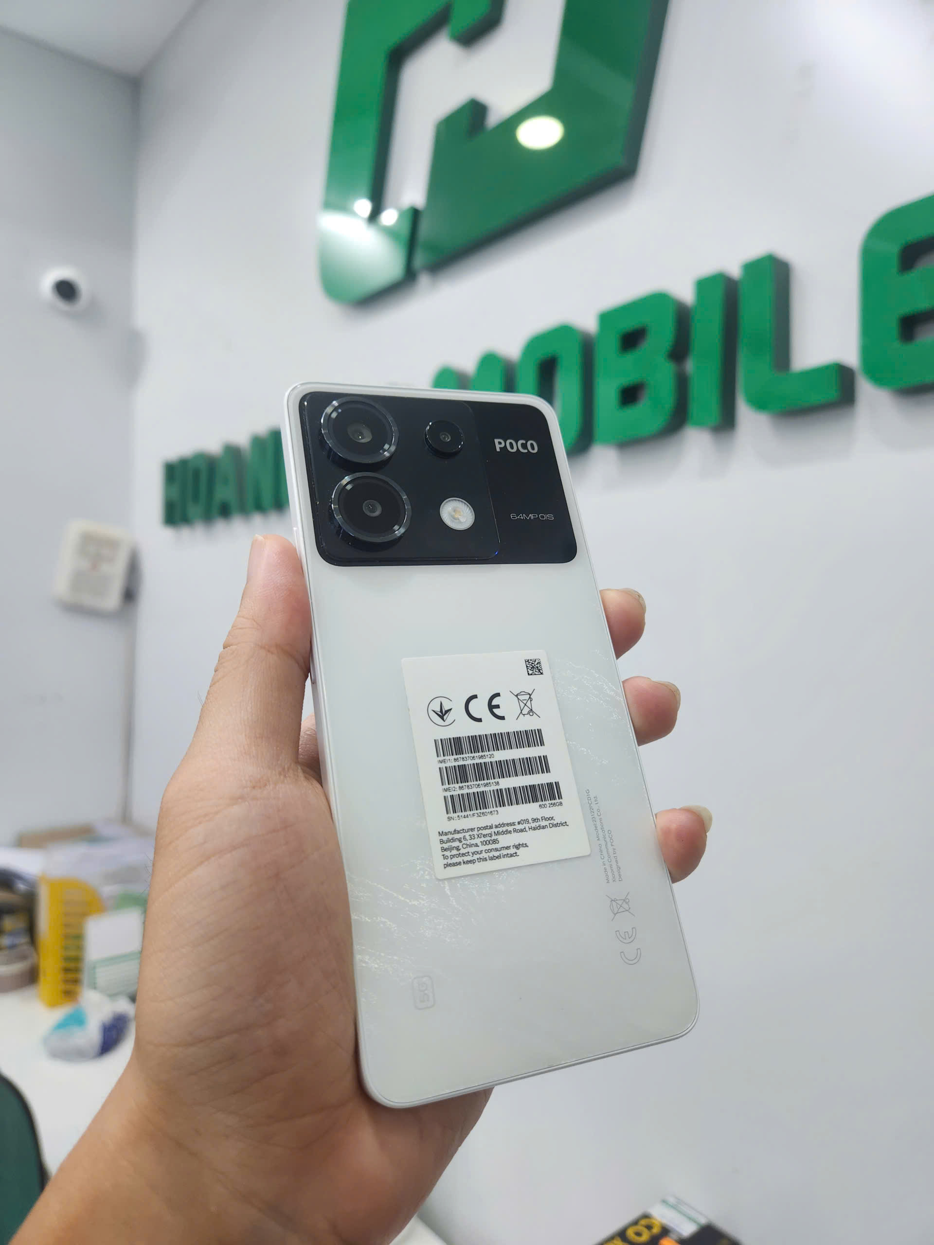 Điện thoại di động POCO X6 5G 6.67/SNAP 7S GEN 2/8G/256G/64MP+8MP+2MP/16MP/5100mAh (23122PCD1G)/TRẮNG - TBH