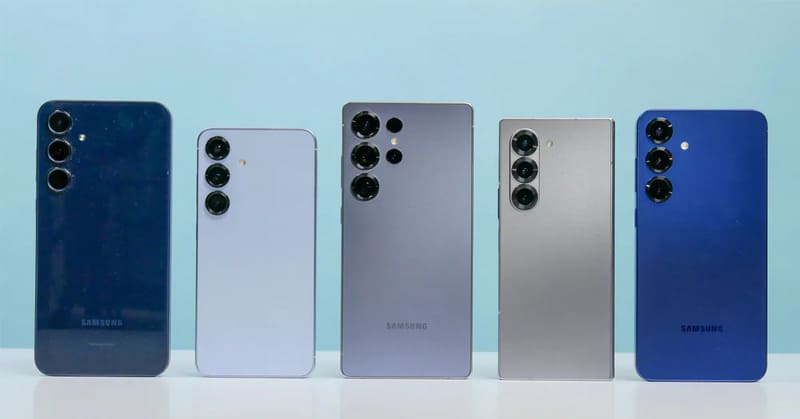 Điện thoại Samsung có danh mục rộng từ phổ thông đến cao cấp, bao gồm cả điện thoại dạng thanh và điện thoại gập