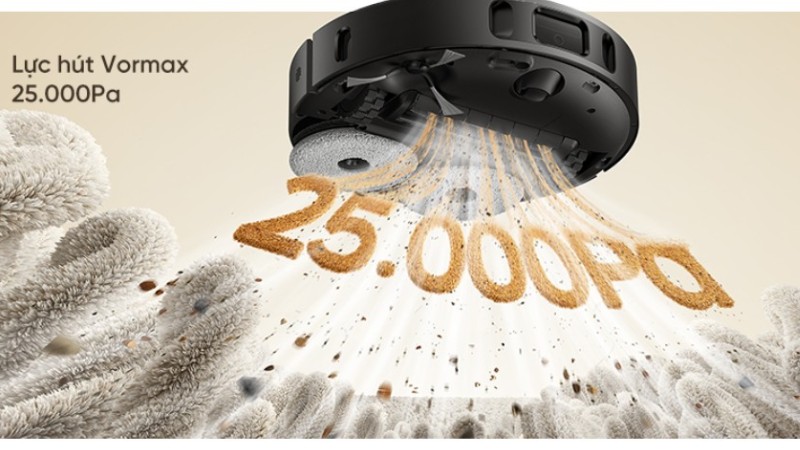 Dreame D30 Ultra CE dùng động cơ TurboForce thế hệ 6 với lực hút Vormax 25.000Pa.