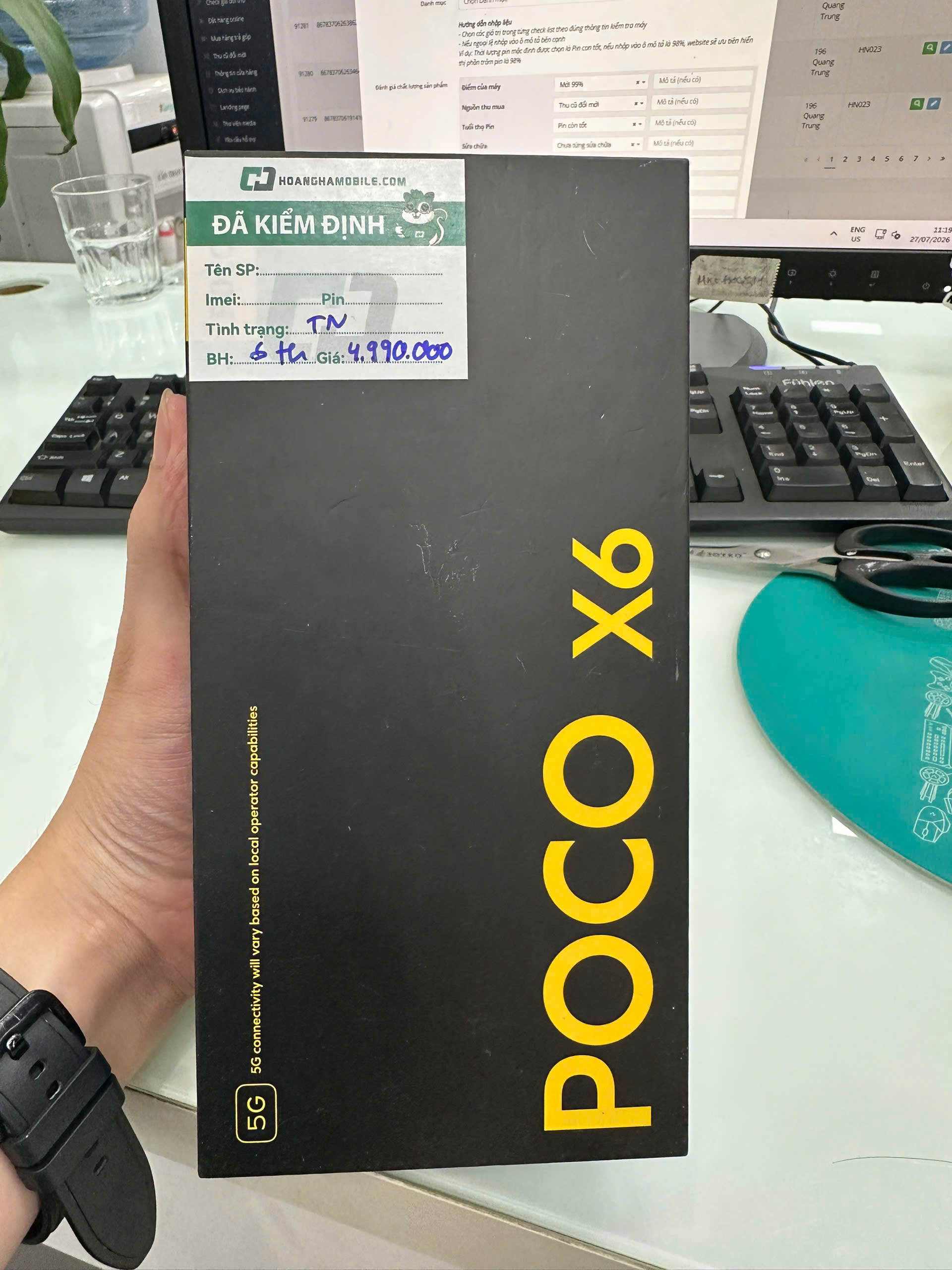 Điện thoại di động POCO X6 5G 6.67/SNAP 7S GEN 2/8G/256G/64MP+8MP+2MP/16MP/5100mAh