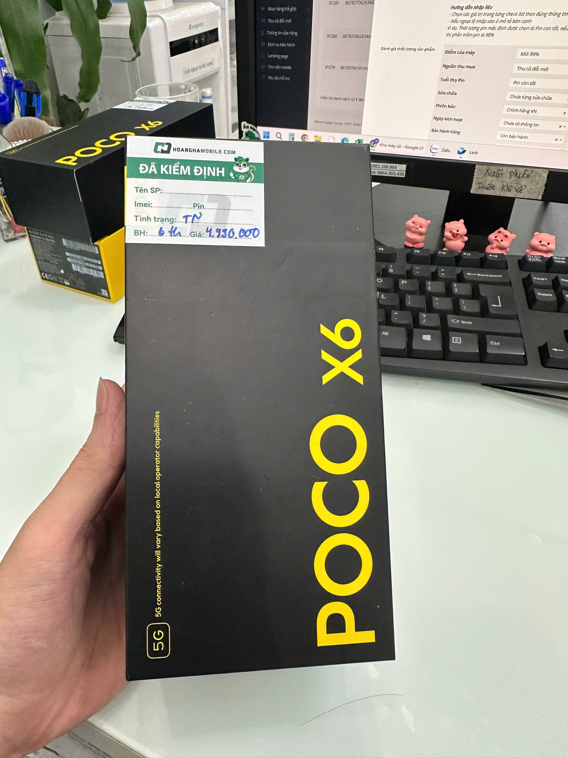 Điện thoại di động POCO X6 5G 6.67/SNAP 7S GEN 2/8G/256G/64MP+8MP+2MP/16MP/5100mAh
