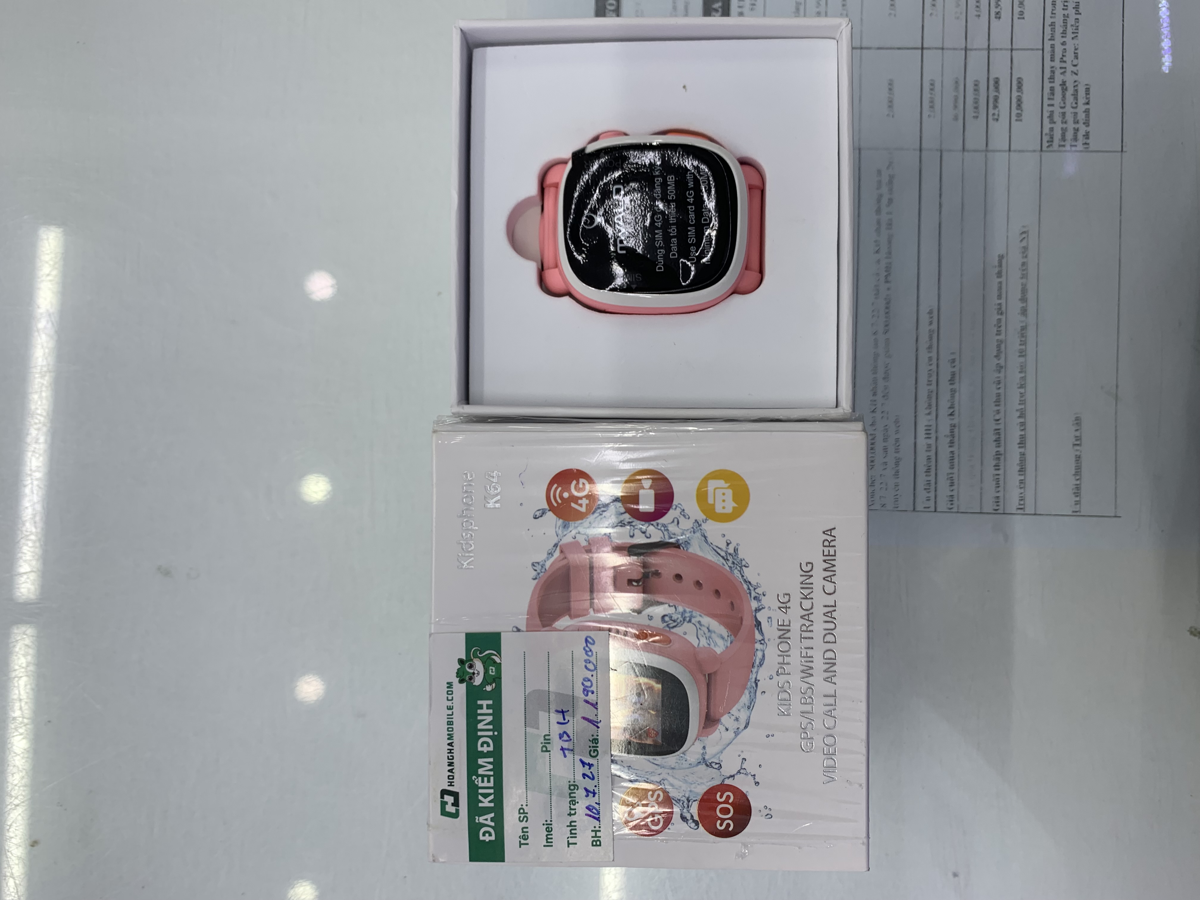 Điện thoại thông minh đeo tay trẻ em myALO Kidsphone K64, màu hồng