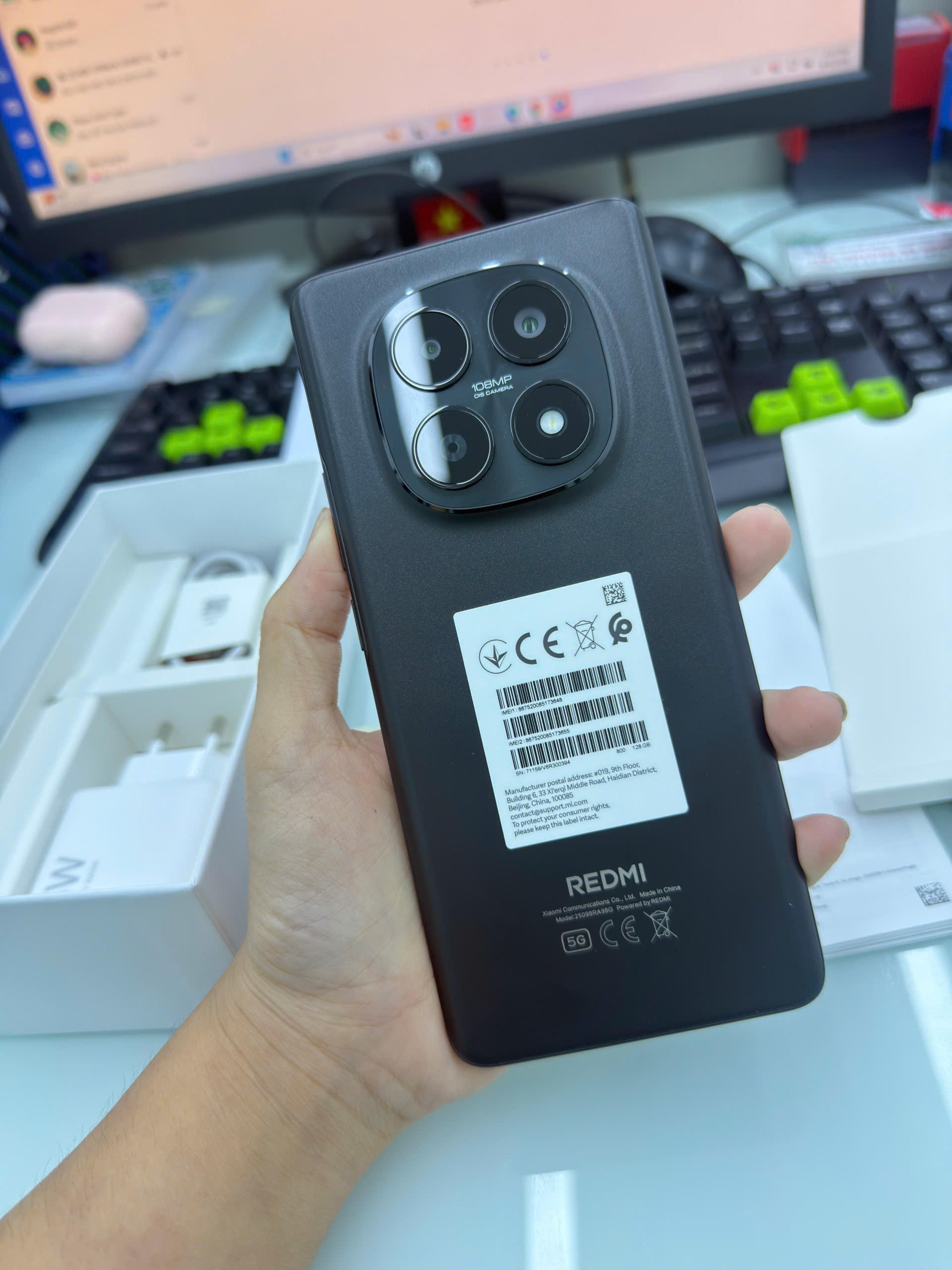 ĐIỆN THOẠI DI ĐỘNG (TEL) REDMI NOTE 15 5G 6.77"/SNAP 6 GEN 3/6G/128G/108MP+8MP/20MP/5520mAh (25098RA98G)/ĐEN (hàng cũ)