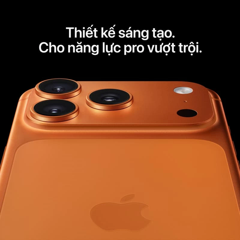 iPhone 17 Pro Max sở hữu thiết kế nhôm nguyên khối bền bỉ cùng khả năng chống nước/bụi chuẩn IP68 iPhone_17_Pro_Max_Cosmic_Orange_PDP_Image_Position_2_Feature_Story__VN-VI