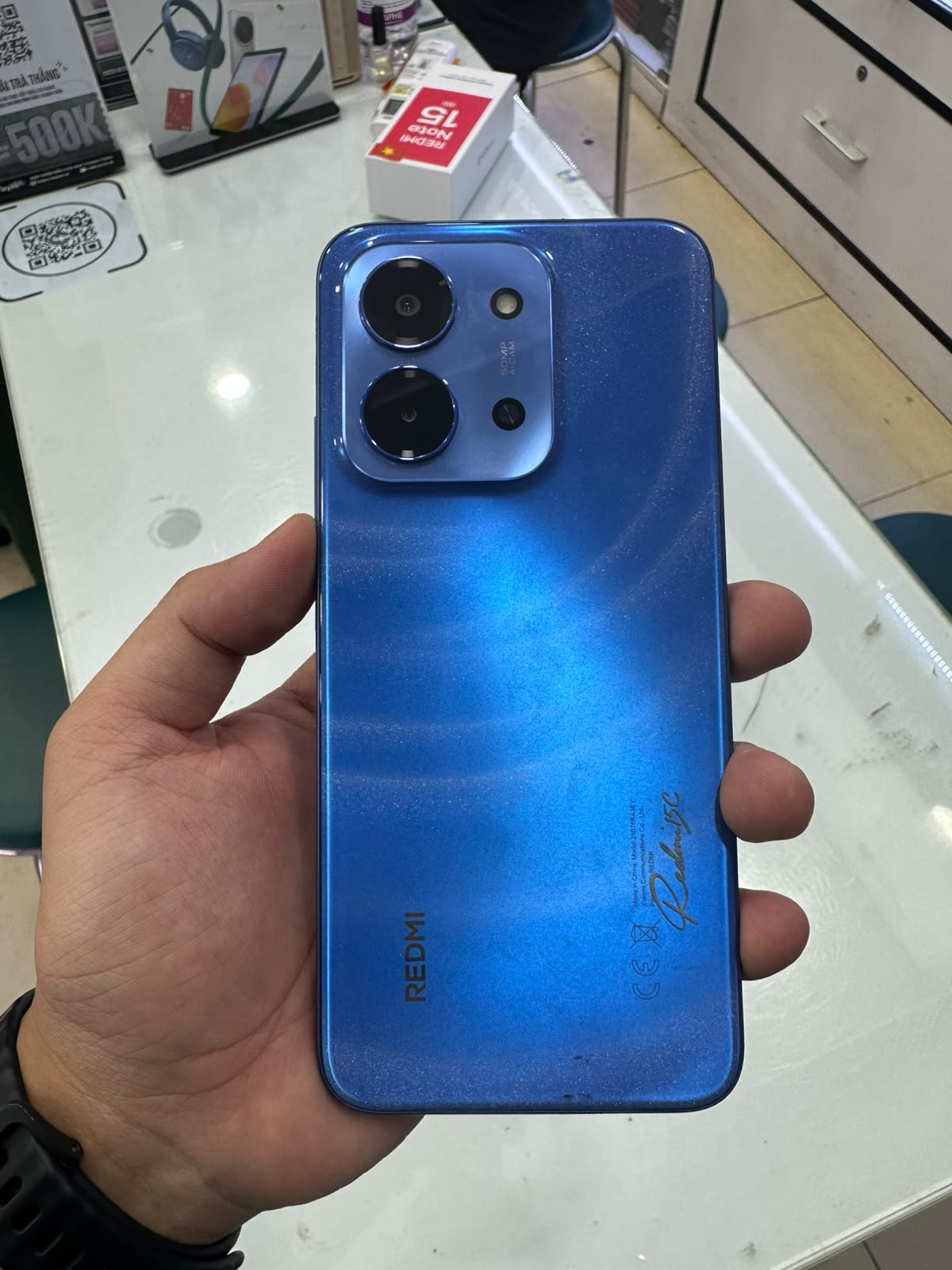 ĐIỆN THOẠI DI ĐỘNG (TEL) REDMI 15C 6.9"/MTK Helio G81 Ultra/4G/128G/50MP+QVGA/8MP/6000mAh (25078RA3EY)/XANH DƯƠNG