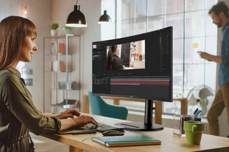 MSI MD342CQP có kích thước 34 inch, tỷ lệ 21:9 và độ phân giải UWQHD 3440 x 1440.