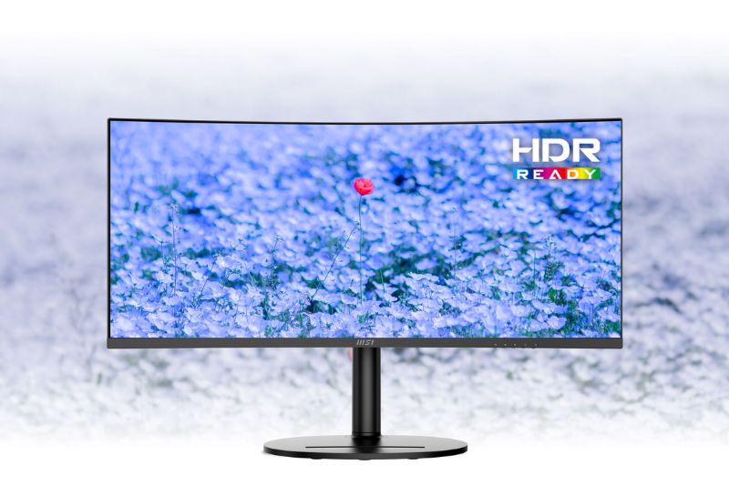 MSI MD342CQP có tần số quét 120Hz, thời gian phản hồi 1ms MPRT / 4ms GtG và hỗ trợ AMD FreeSync Premium. 