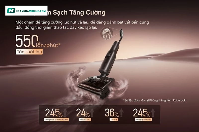 Chế độ Turbo 550 vòng/phút là điểm khác biệt quan trọng của Roborock F25 Pro Turbo. Chế độ Turbo 550 vòng/phút là điểm khác biệt quan trọng của Roborock F25 Pro Turbo.