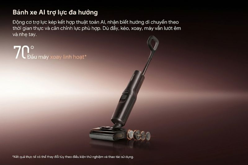 Roborock F25 Pro Turbo có trọng lượng 4.7kg, không phải mức quá nhẹ nếu so với cây lau nhà thủ công.