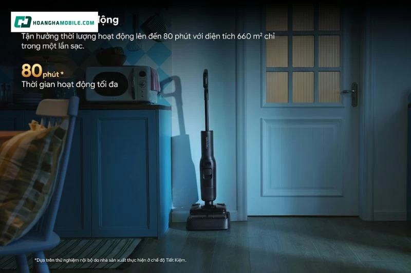 Roborock F25 Steam có thời gian hoạt động khoảng 49 phút ở chế độ Tự Động Roborock F25 Steam có thời gian hoạt động khoảng 49 phút ở chế độ Tự Động