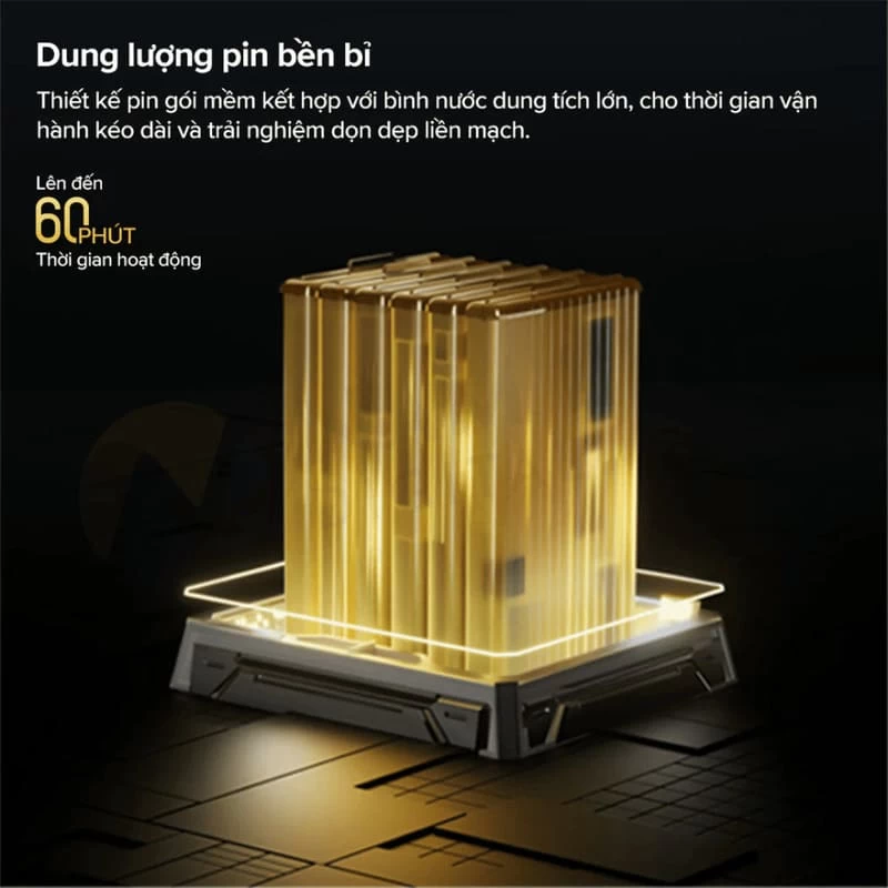 Thời lượng pin 4600mAh của Roborock F25 Ultra phù hợp cách sử dụng theo khu vực Thời lượng pin 4600mAh của Roborock F25 Ultra phù hợp cách sử dụng theo khu vực
