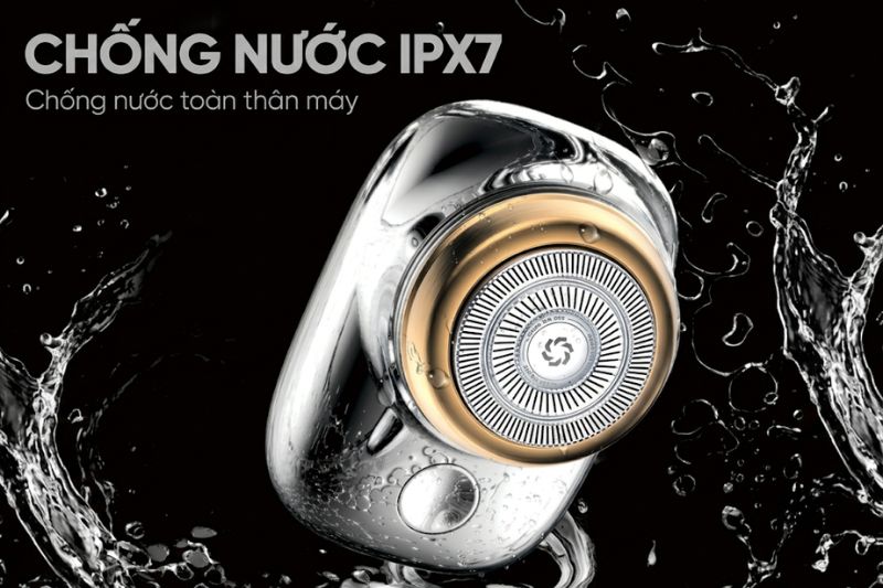 Chuẩn chống nước IPX7 giúp Máy cạo râu EROC Magic Stone KKYS011 linh hoạt hơn khi sử dụng.