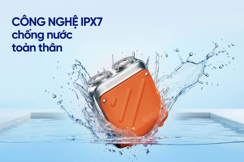 Chuẩn chống nước IPX7 giúp Máy cạo râu EROC Traveller KKXZ021 linh hoạt hơn trong quá trình sử dụng.
