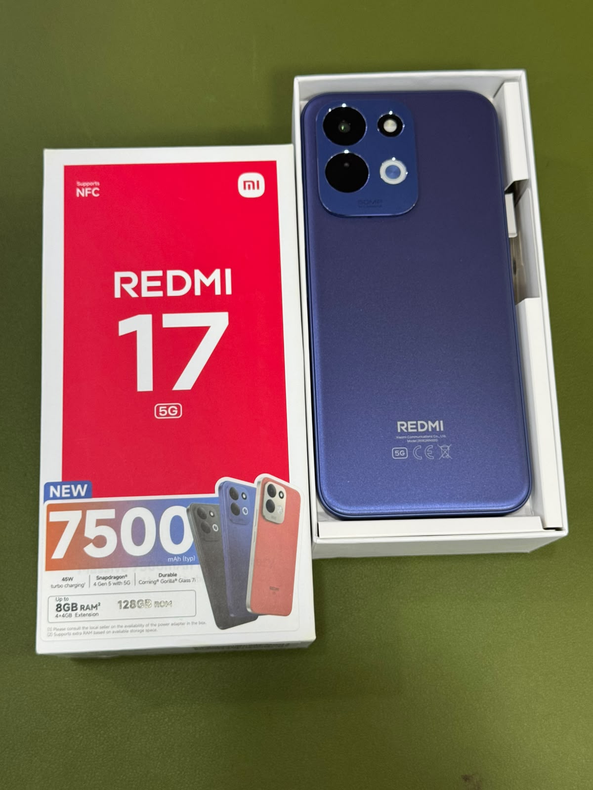 ĐIỆN THOẠI DI ĐỘNG (TEL) REDMI 17 5G 6.9"/SNAP 4 GEN 5/4G/128G/50MP+Auxiliary/8MP/7500mAh (26062RN92G)/XANH DƯƠNG - Cũ Đẹp