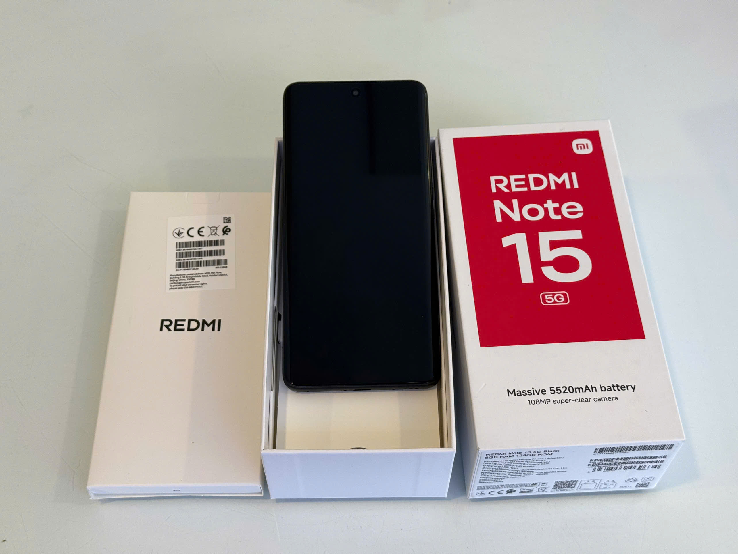 ĐIỆN THOẠI DI ĐỘNG (TEL) REDMI NOTE 15 5G 6.77"/SNAP 6 GEN 3/6G/128G/108MP+8MP/20MP/5520mAh (25098RA98G)/ĐEN