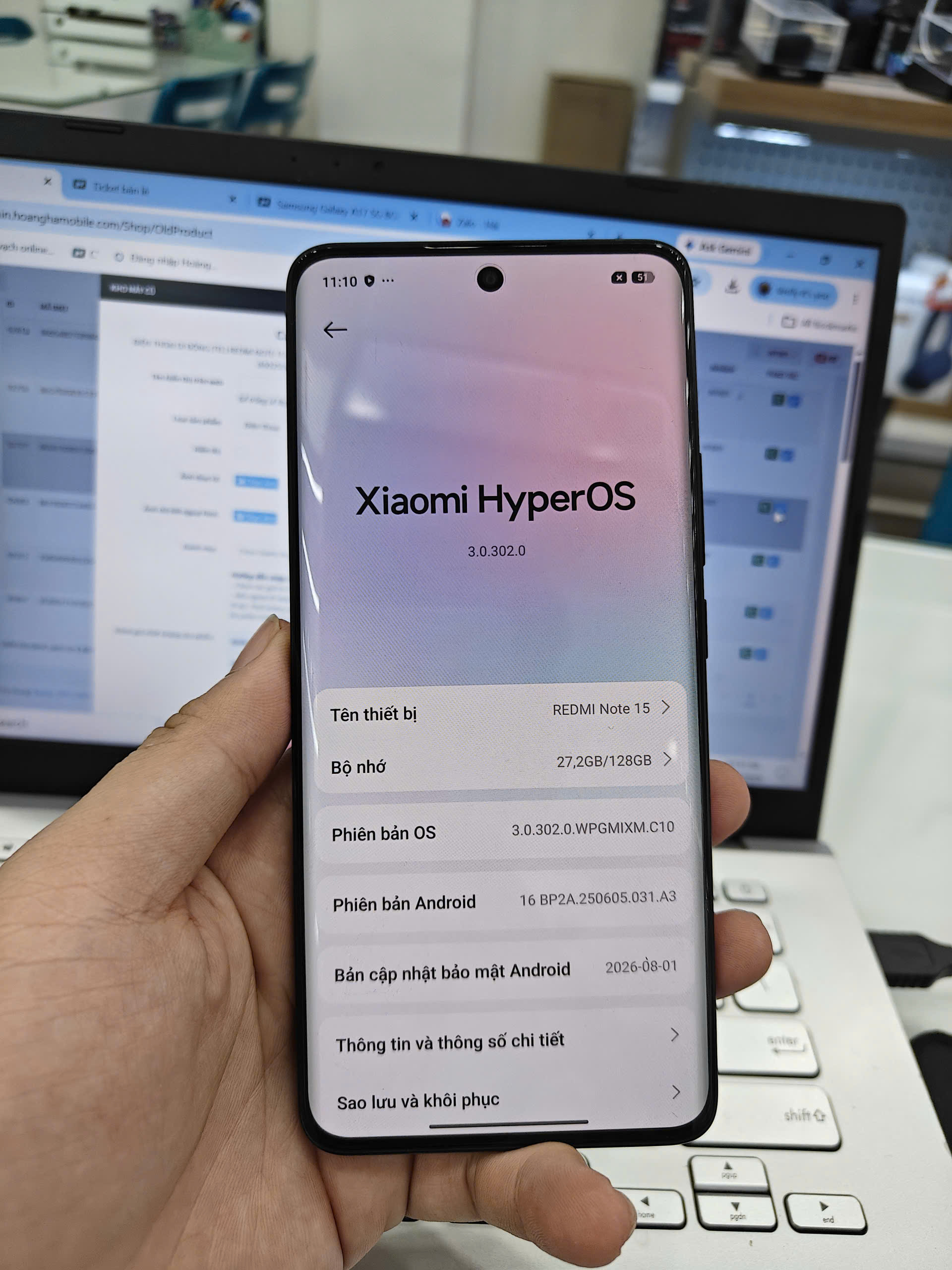 ĐIỆN THOẠI DI ĐỘNG (TEL) REDMI NOTE 15 6.77"/MTK Helio G100-Ultra/6G/128G/108MP+2MP/20MP/6000mAh (2510DRA23E)/ĐEN (6932554476113