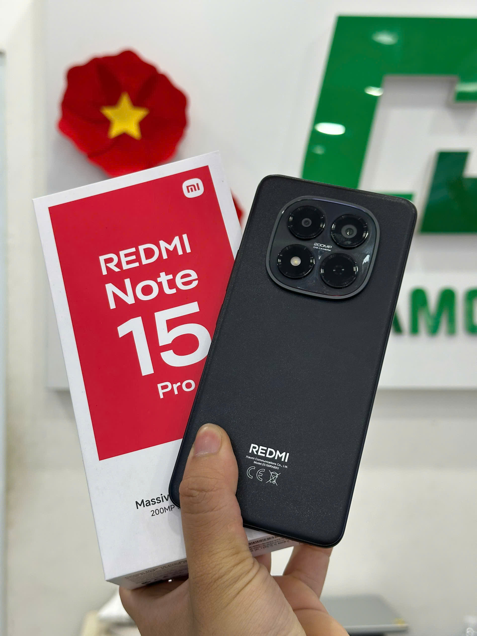 ĐIỆN THOẠI DI ĐỘNG (TEL) REDMI NOTE 15 PRO 6.77"/MTK Helio G200-Ultra/8G/256G/200MP+8MP/32MP/6500mAh (25100RA69G)/ĐEN - TBH