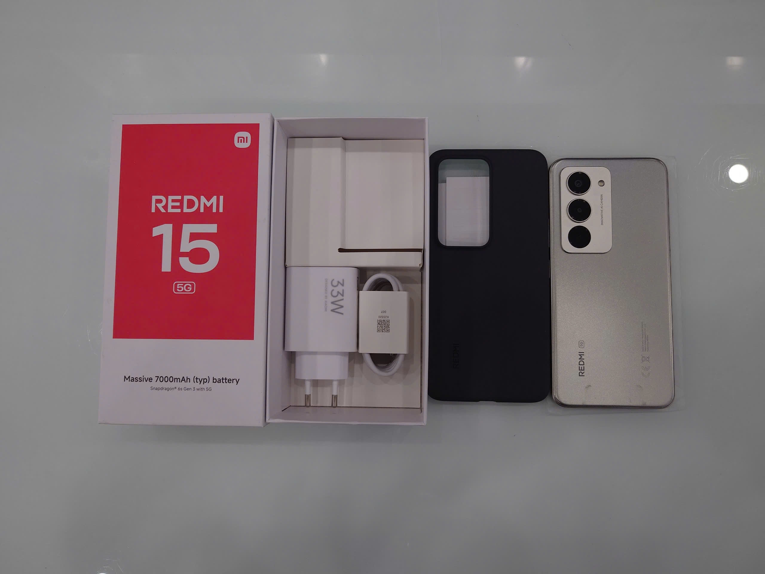 ĐIỆN THOẠI DI ĐỘNG (TEL) REDMI 15 5G 6.9"/SNAP 6S GEN 3/8G/256G/50MP+Auxiliary/8MP/7000mAh (25057RN09G)/XÁM