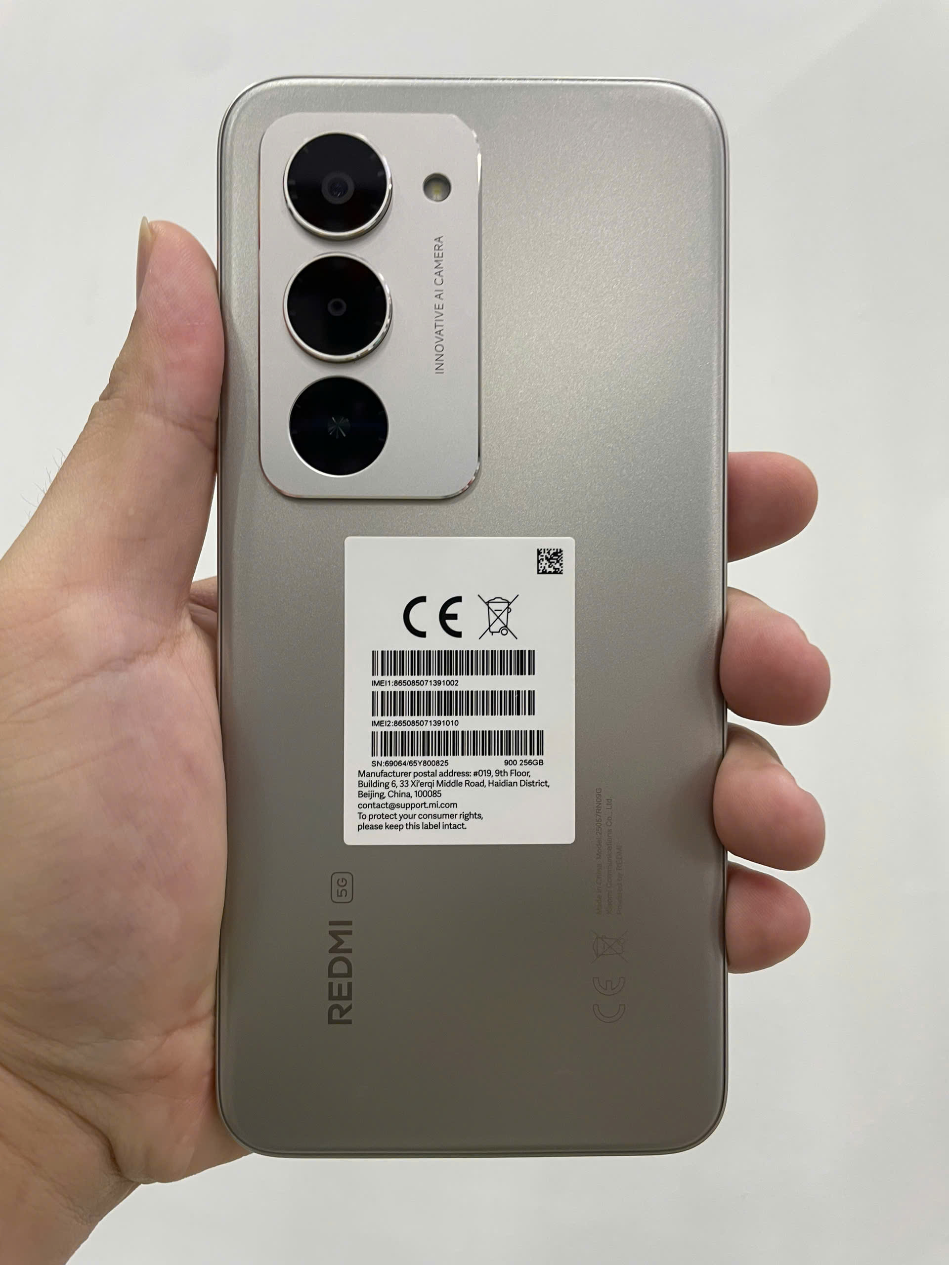 ĐIỆN THOẠI DI ĐỘNG (TEL) REDMI 15 5G 6.9"/SNAP 6S GEN 3/8G/256G/50MP+Auxiliary/8MP/7000mAh (25057RN09G)/XÁM (6932554454463)/ TN 