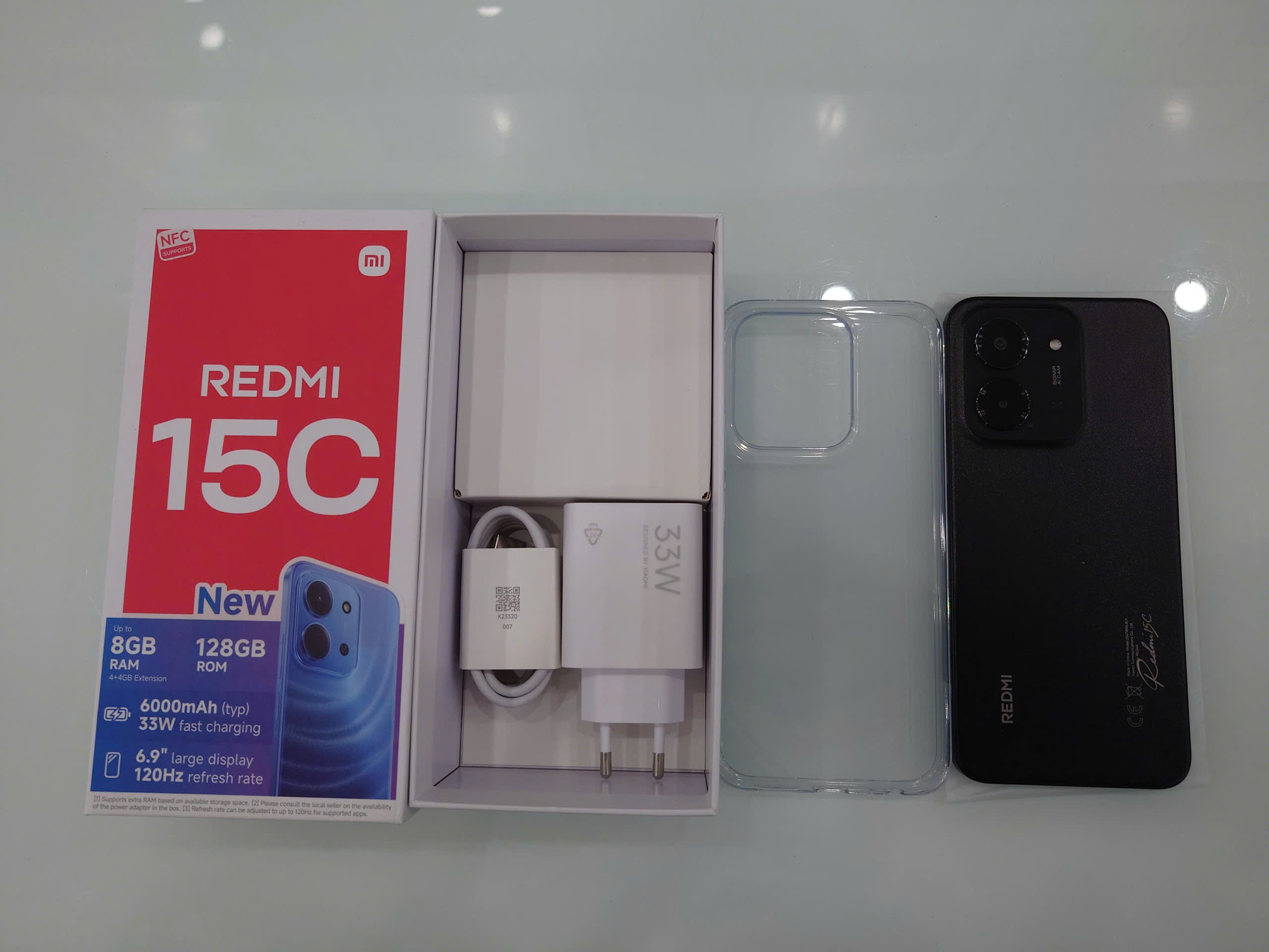 ĐIỆN THOẠI DI ĐỘNG (TEL) REDMI 15C 6.9"/MTK Helio G81 Ultra/4G/128G/50MP+QVGA/8MP/6000mAh (25078RA3EY)/ĐEN