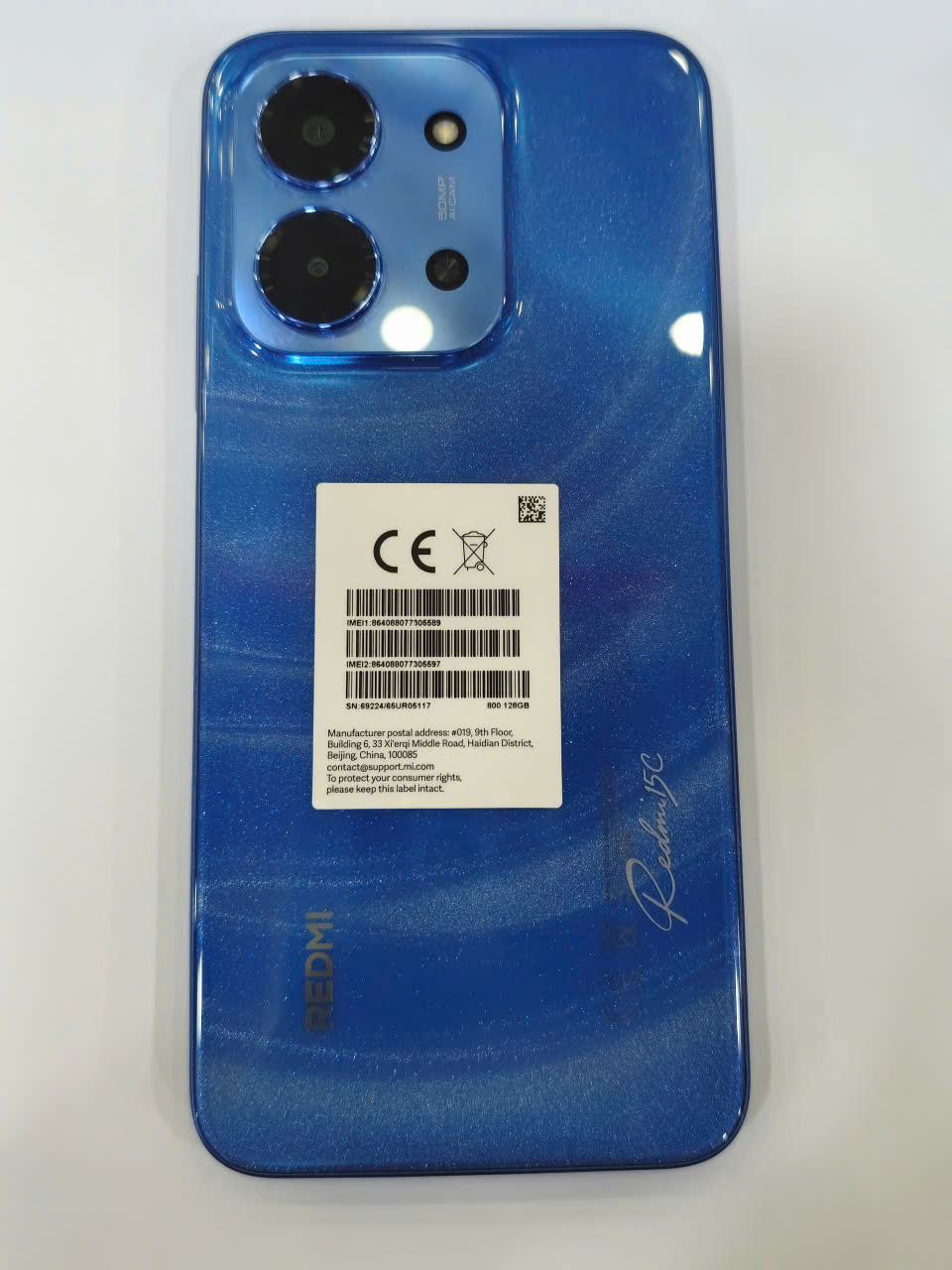 ĐIỆN THOẠI DI ĐỘNG (TEL) REDMI 15C 6.9"/MTK Helio G81 Ultra/4G/128G/50MP+QVGA/8MP/6000mAh (25078RA3EY)/XANH DƯƠNG