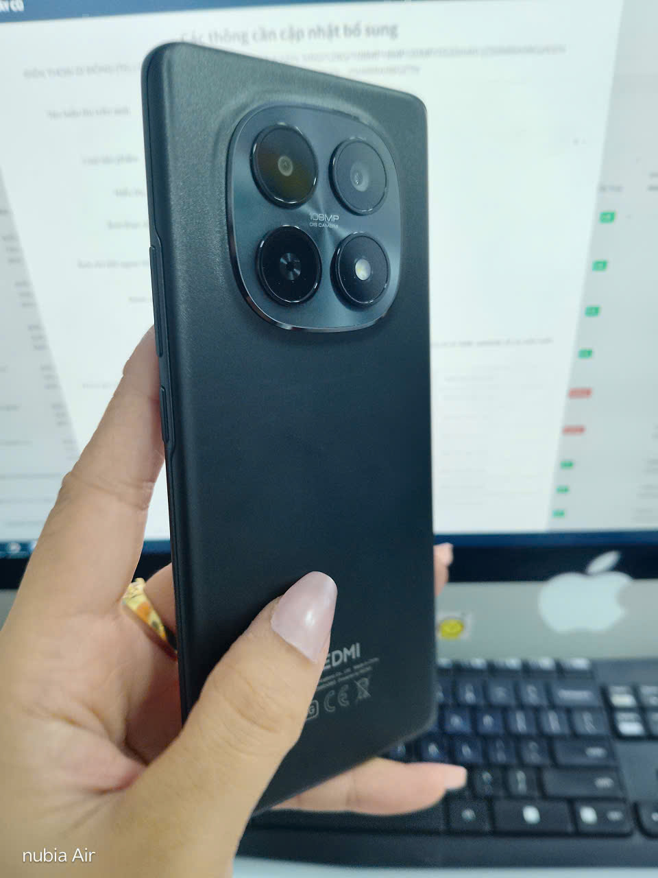 ĐIỆN THOẠI DI ĐỘNG (TEL) REDMI NOTE 15 5G 6.77"/SNAP 6 GEN 3/6G/128G/108MP+8MP/20MP/5520mAh (25098RA98G)/ĐEN TBH