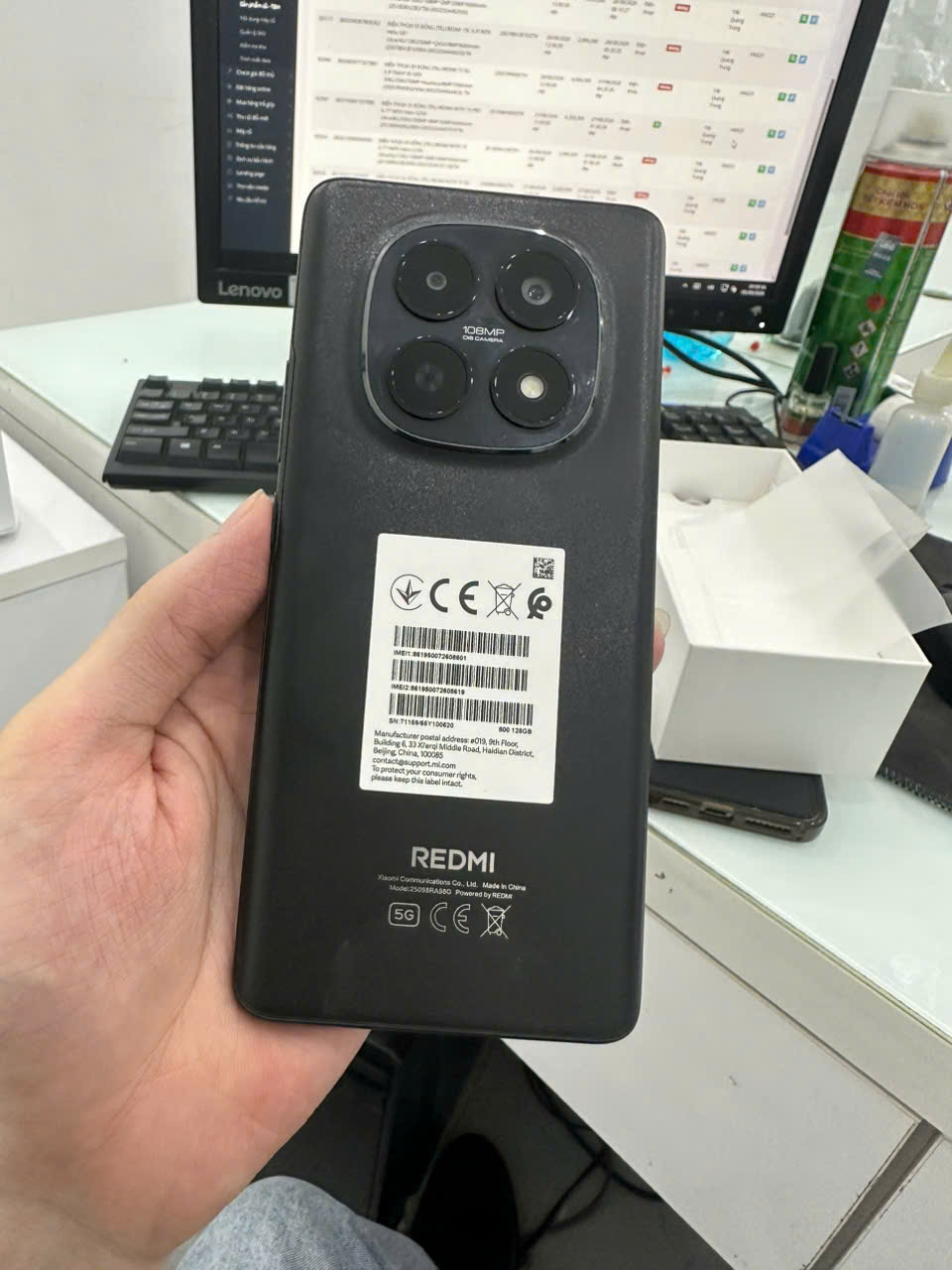 ĐIỆN THOẠI DI ĐỘNG (TEL) REDMI NOTE 15 5G 6.77"/SNAP 6 GEN 3/6G/128G/108MP+8MP/20MP/5520mAh 