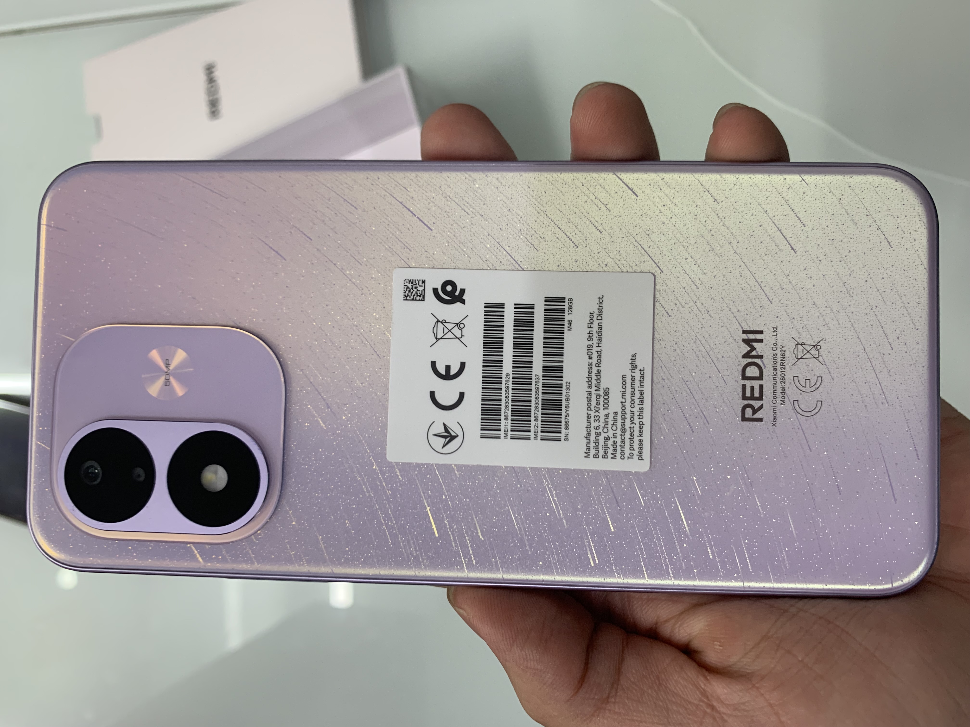 ĐIỆN THOẠI DI ĐỘNG (TEL) REDMI NOTE 17 6.99"/SNAP 6S 4G GEN 2/4G/128G/50MP+Auxiliary/16MP/7700mAh (26012RN62Y)/TÍM