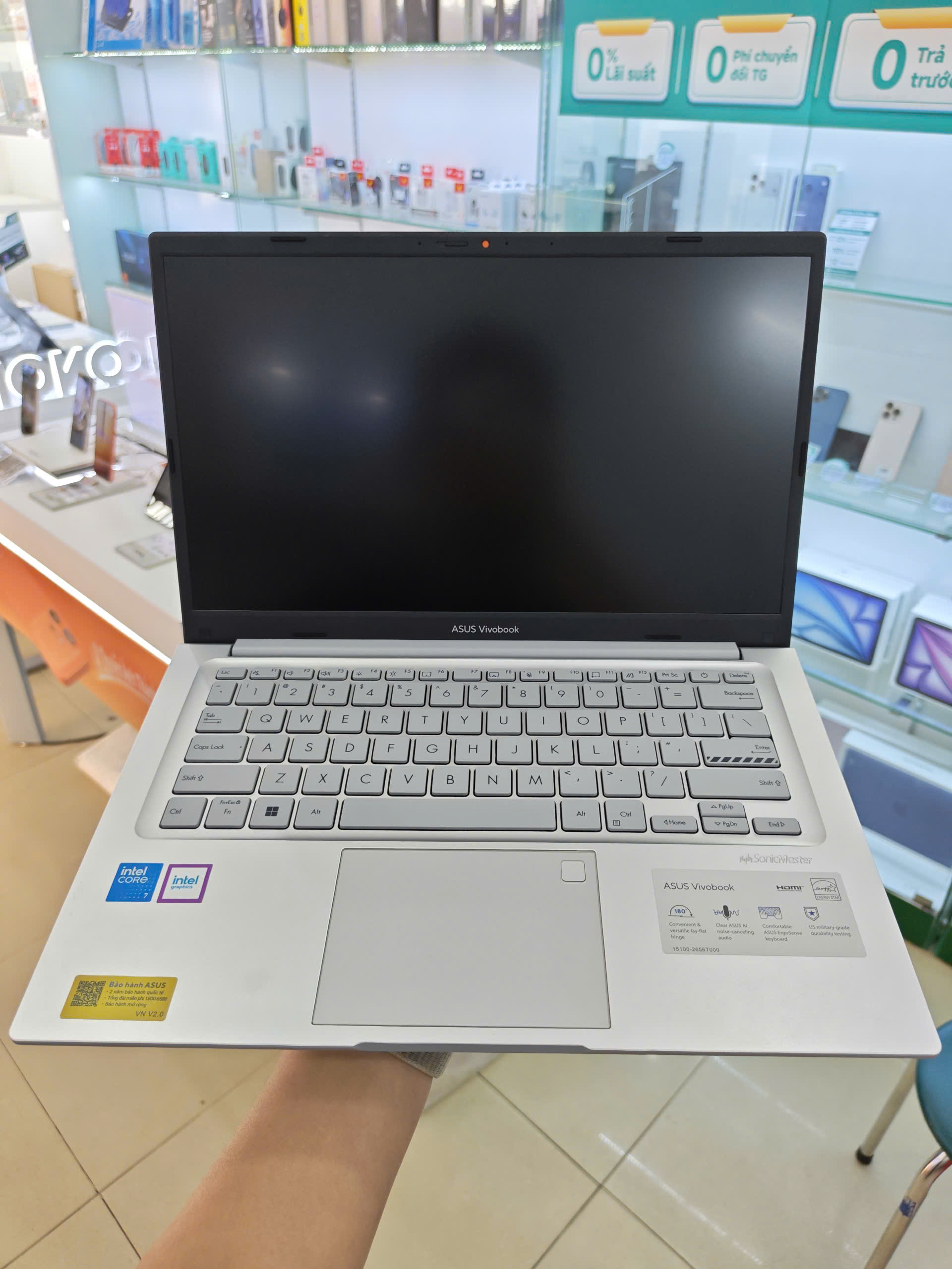 Máy tính xách tay Asus X1404VA Core 7- 150U/16GB/512GB SSD/UMA/14" FHD/ax+BT/FP/Win 11 Home/Bạc (Cool Silver)/2YW_X1404VA-EB355W