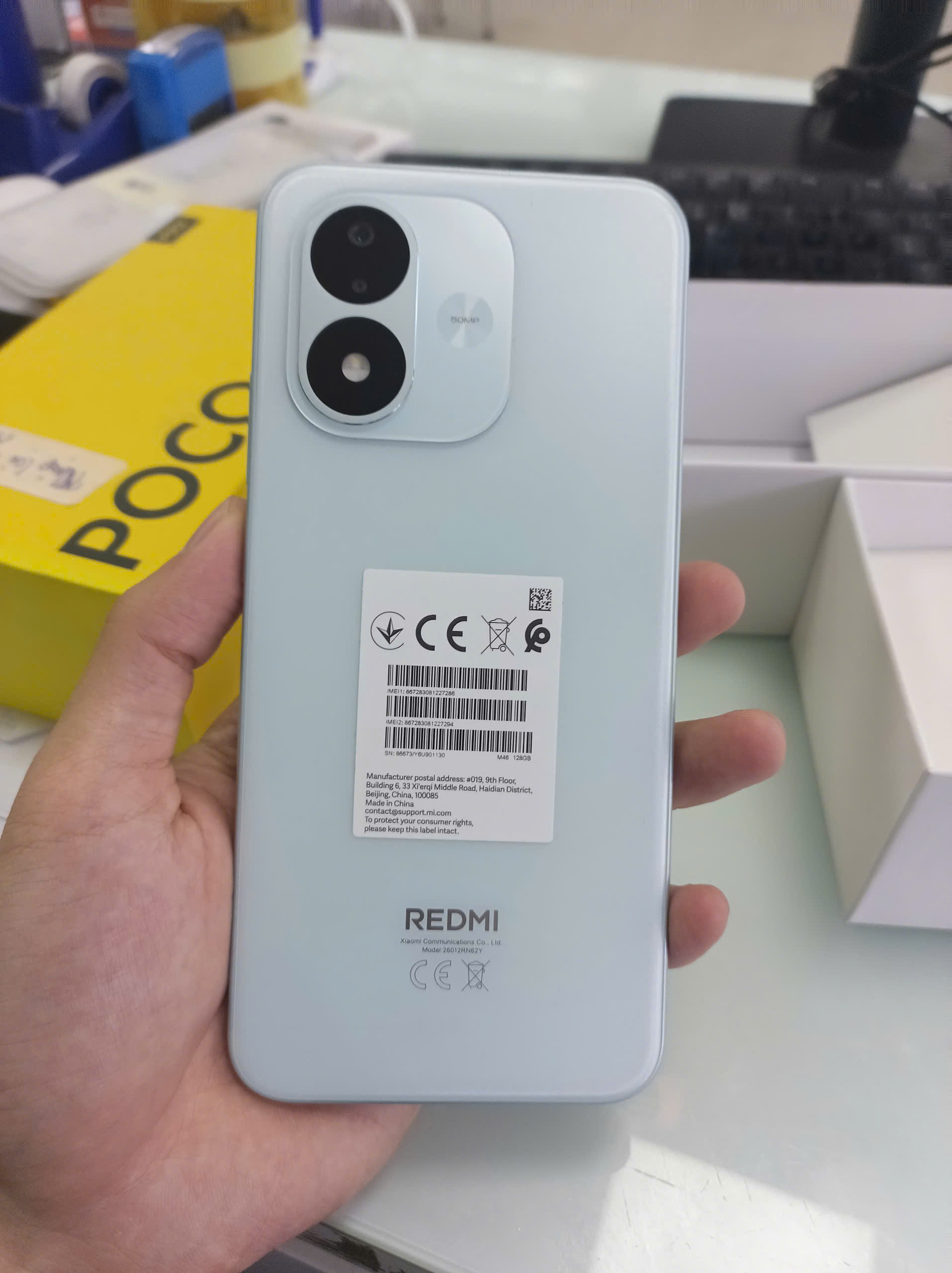 ĐIỆN THOẠI DI ĐỘNG (TEL) REDMI NOTE 17 6.99"/SNAP 6S 4G GEN 2/4G/128G/50MP+Auxiliary/16MP/7700mAh (26012RN62Y)/XANH (69390930337