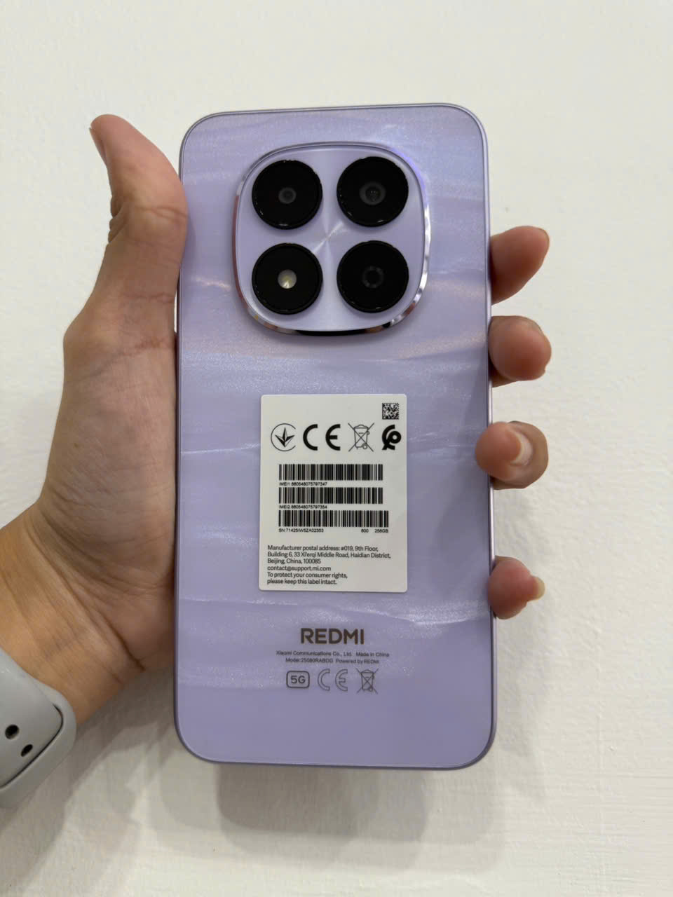 ĐIỆN THOẠI DI ĐỘNG (TEL) REDMI NOTE 15 PRO 5G 6.83/MTK D7400-Ultra/12G/256G/200MP+8MP/20MP/6580mAh (25080RABDG)/TÍM (69325544704