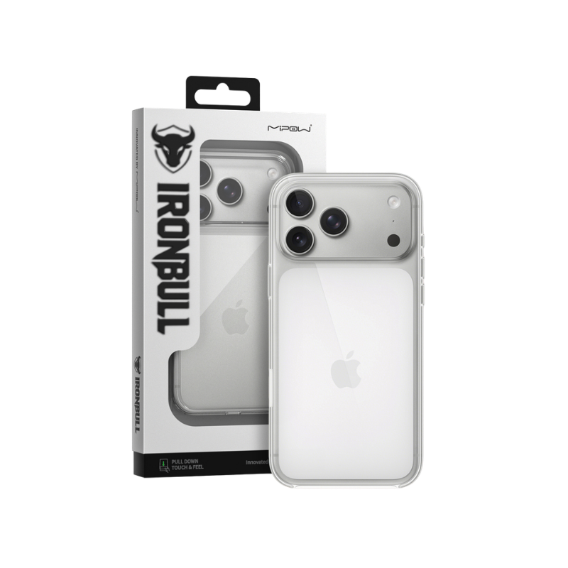 Ốp Lưng iPhone 18 Pro/17 Pro 2026 MIPOW IRONBULL Soft TPU Transpare