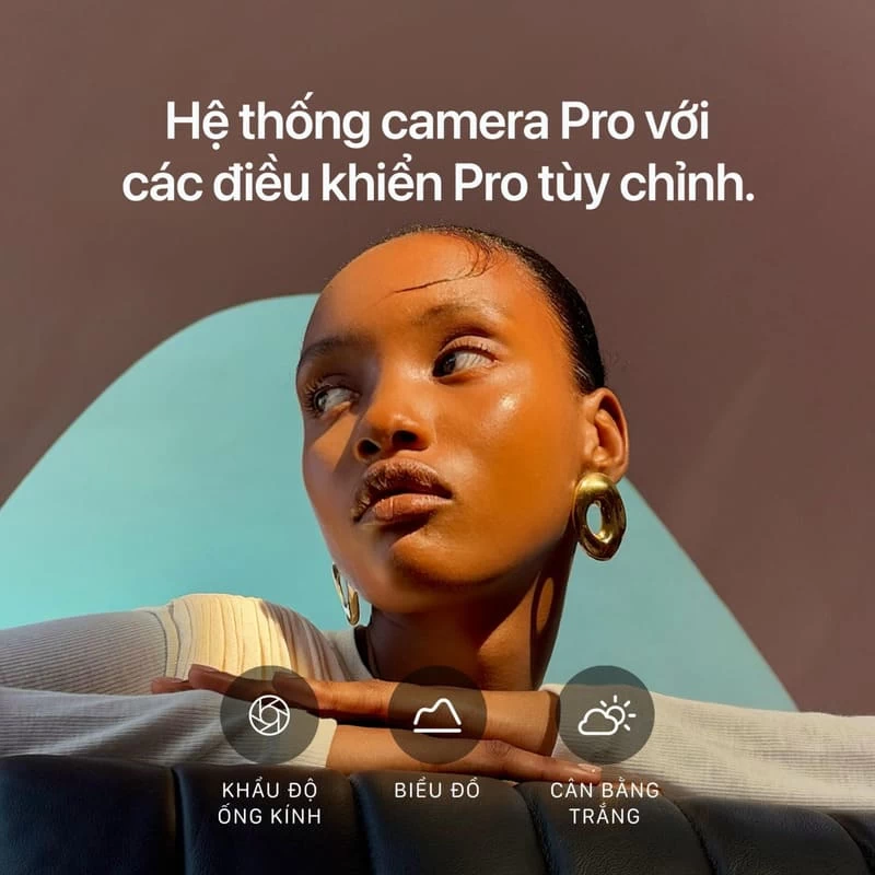 Camera trước với công nghệ Center Stage Camera trước 18MP