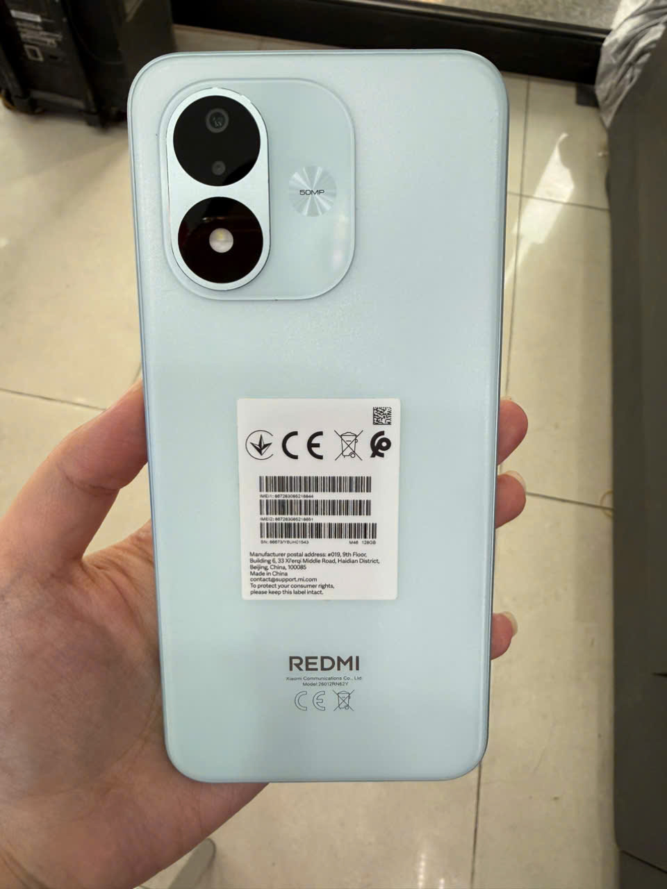 ĐIỆN THOẠI DI ĐỘNG (TEL) REDMI NOTE 17 6.99"/SNAP 6S 4G GEN 2/4G/128G/50MP+Auxiliary/16MP/7700mAh (26012RN62Y)/XANH (69390930337