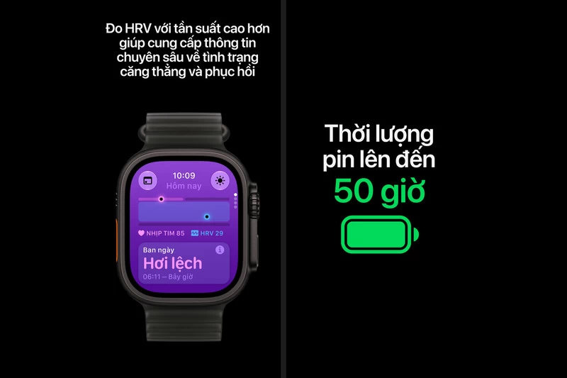 Apple công bố Ultra 4 có thời lượng pin sử dụng hằng ngày lên đến 50 giờ Apple công bố Ultra 4 có thời lượng pin sử dụng hằng ngày lên đến 50 giờ