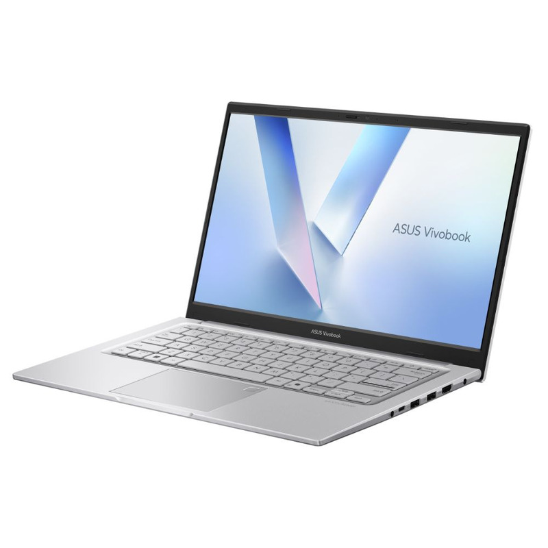 Laptop ASUS Vivobook 14 X1404MA-EB028W sử dụng màu bạc xám với kích thước gọn, phù hợp môi trường học tập và công sở