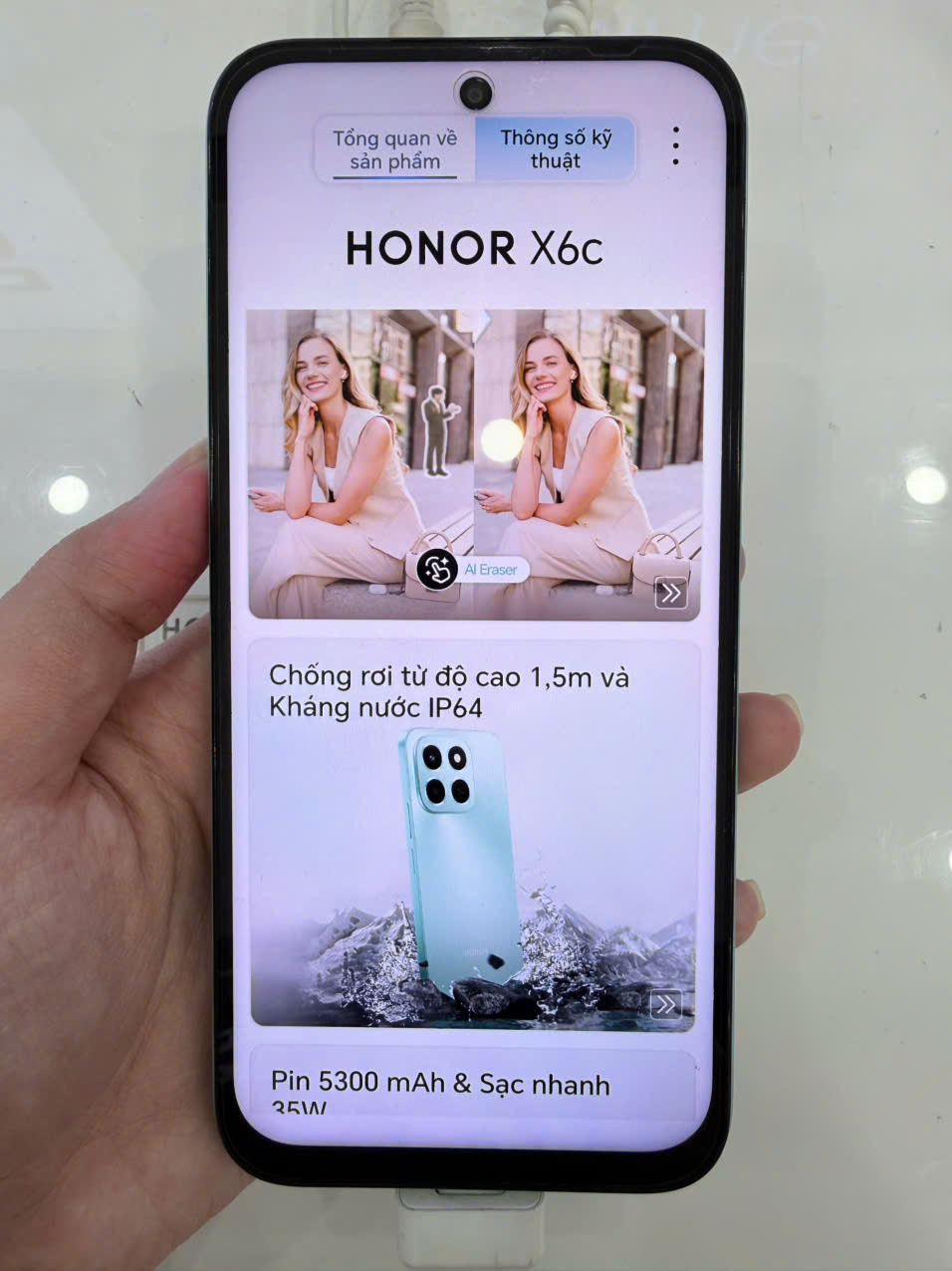Điện thoại thông minh Honor X6c (6+128GB) Xanh (Ocean Cyan)_NIC-LX2 (Demo) - 865672071481766 - X6CNICLX2ZTN