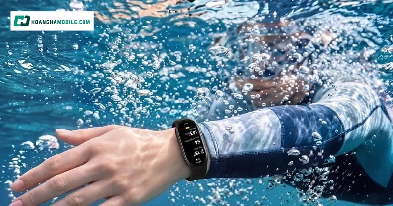 Vòng đeo tay thông minh Xiaomi Band 11 có khả năng kháng nước 5 ATM, phù hợp hoạt động nước nông Vòng đeo tay thông minh Xiaomi Band 11 có khả năng kháng nước 5 ATM, phù hợp hoạt động nước nông