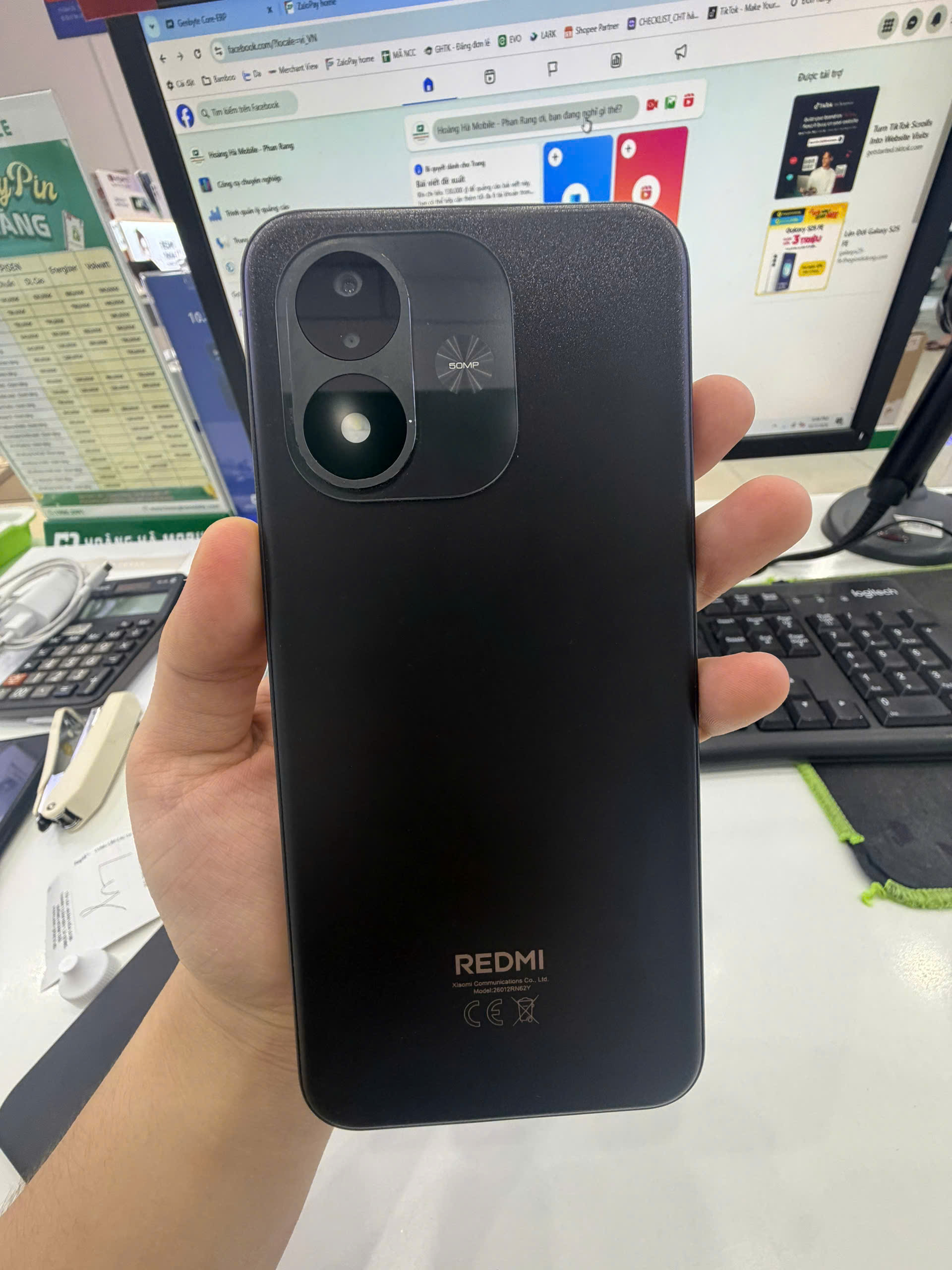 ĐIỆN THOẠI DI ĐỘNG (TEL) REDMI NOTE 17 6.99"/SNAP 6S 4G GEN 2/4G/128G/50MP+Auxiliary/16MP/7700mAh (26012RN62Y)/ĐEN