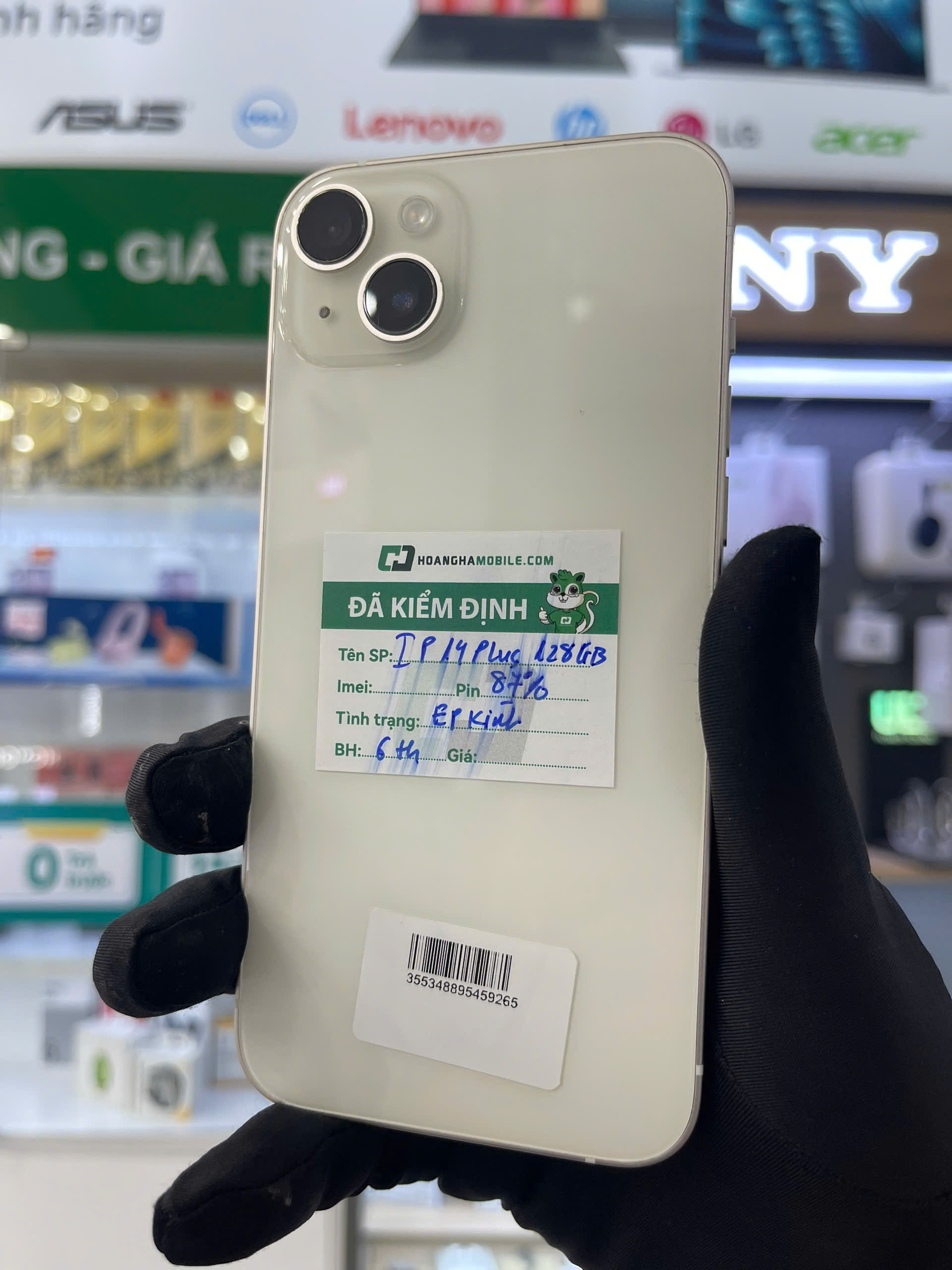 ĐTDĐ Apple iPhone 14 Plus 128GB Trắng - Cũ - 355348895459265 - IP14PLC128