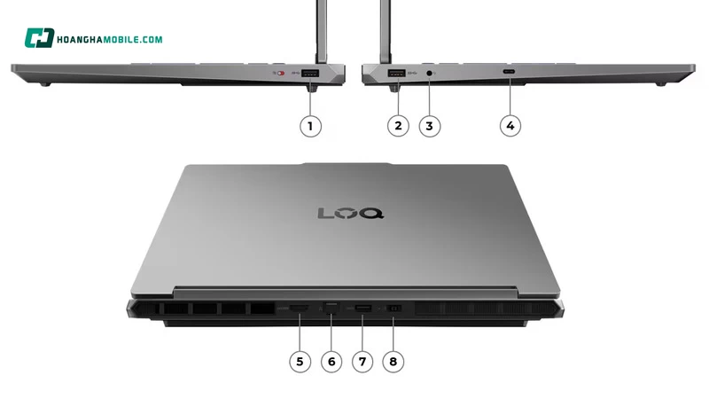 Laptop Lenovo LOQ 15IRH11E-83Y9003VVN hỗ trợ nhiều cổng kết nối, thuận tiện bố trí góc làm việc Laptop Lenovo LOQ 15IRH11E-83Y9003VVN hỗ trợ nhiều cổng kết nối, thuận tiện bố trí góc làm việc