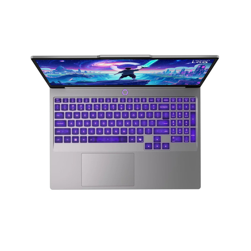 Thiết kế Luna Grey và bàn phím đèn nền tím đem đến trải nghiệm sử dụng nổi bật cho laptop Lenovo LOQ 15IRH11E-83Y9003VVN