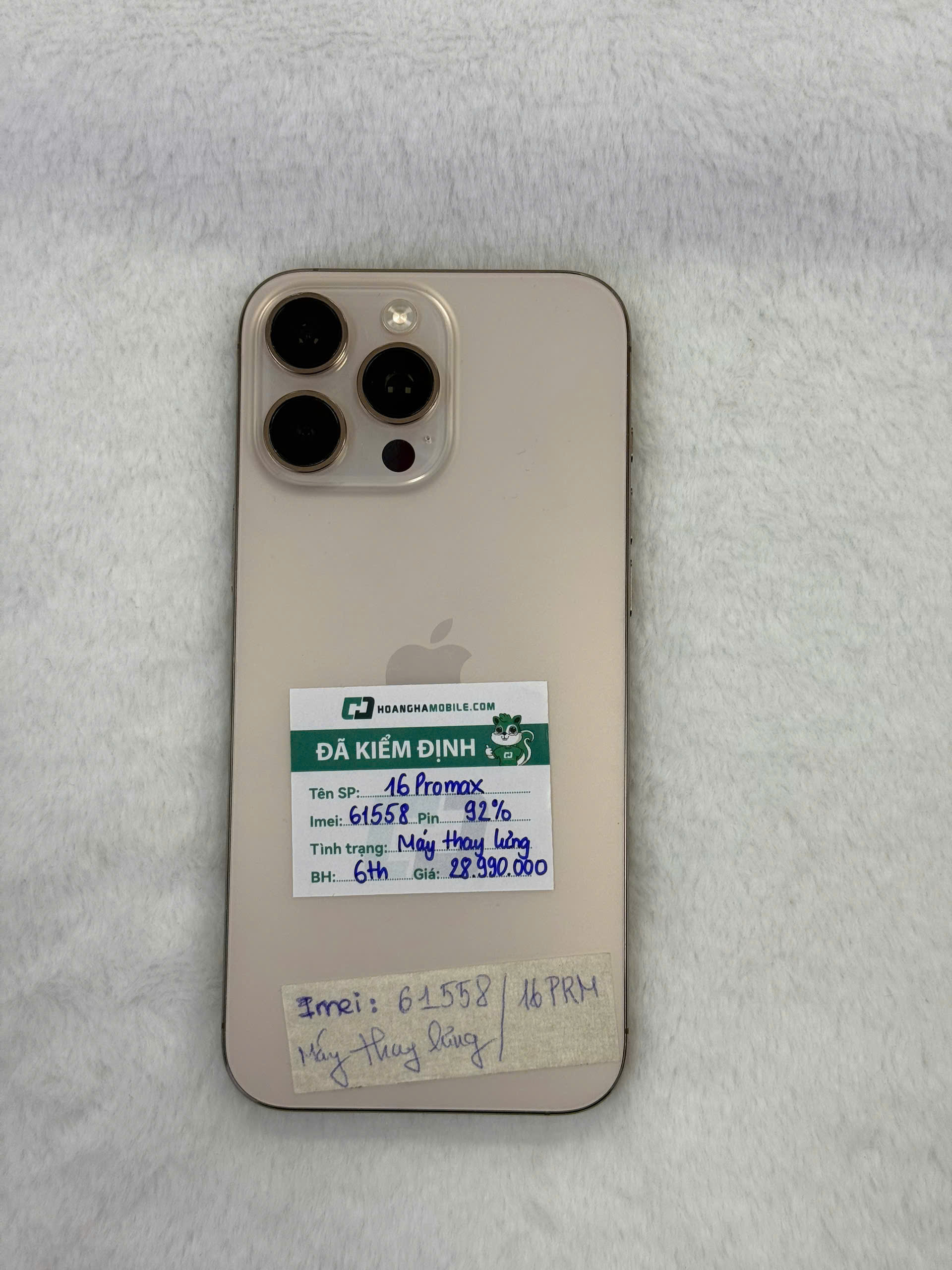 ĐTDĐ Apple iPhone 16 Pro Max 512GB Desert Titanium - Cũ - 359922291461558 - IPC16M512D