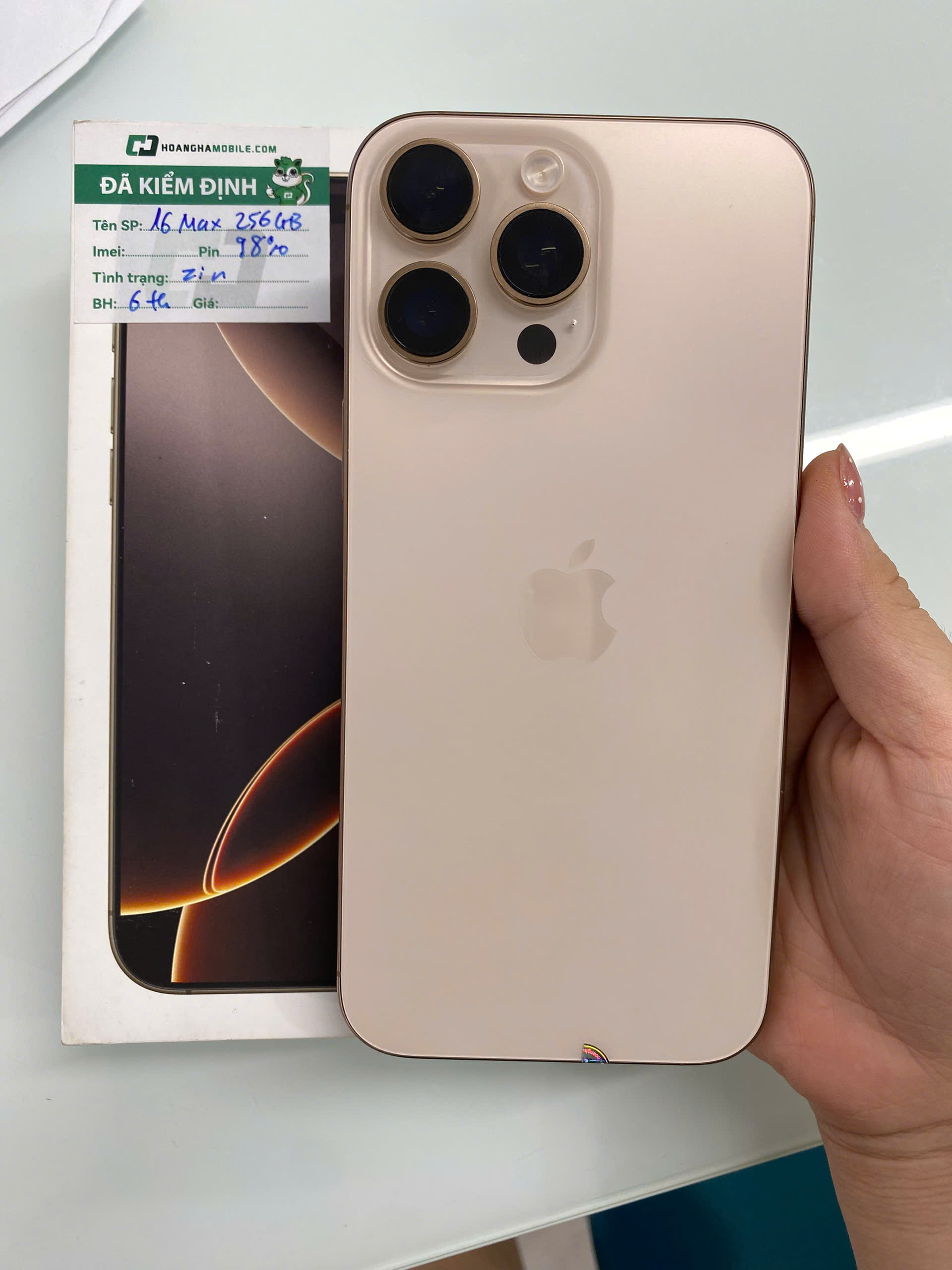 ĐTDĐ Apple iPhone 16 Pro Max 256GB Desert Titanium_MYWX3VN/A - SC12G9LHY25 - MYWX3VN
